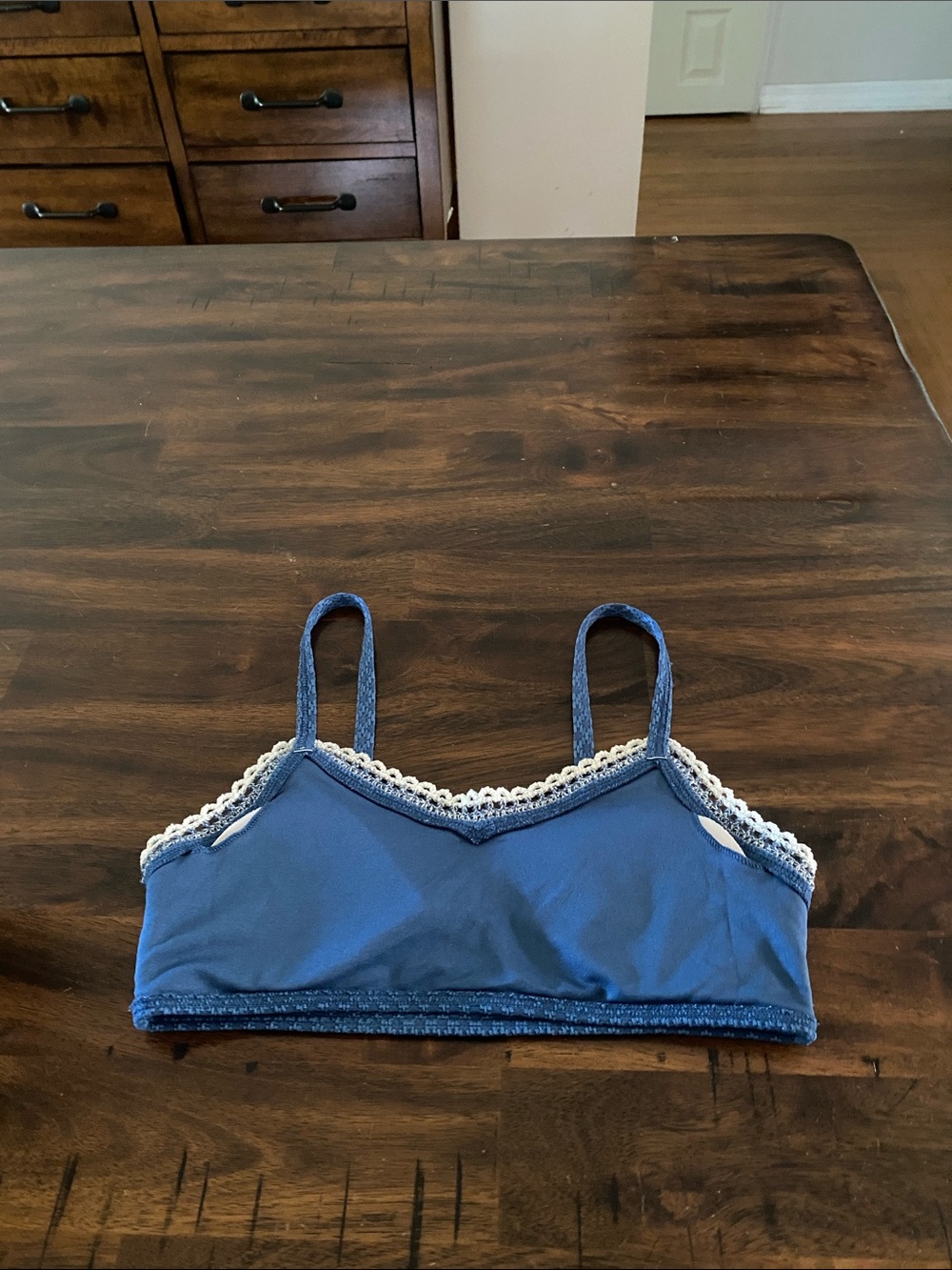 abercrombie kids Navy Blue Two-Piece Swim Bikini with Cream Trim - Picture 5 of 5